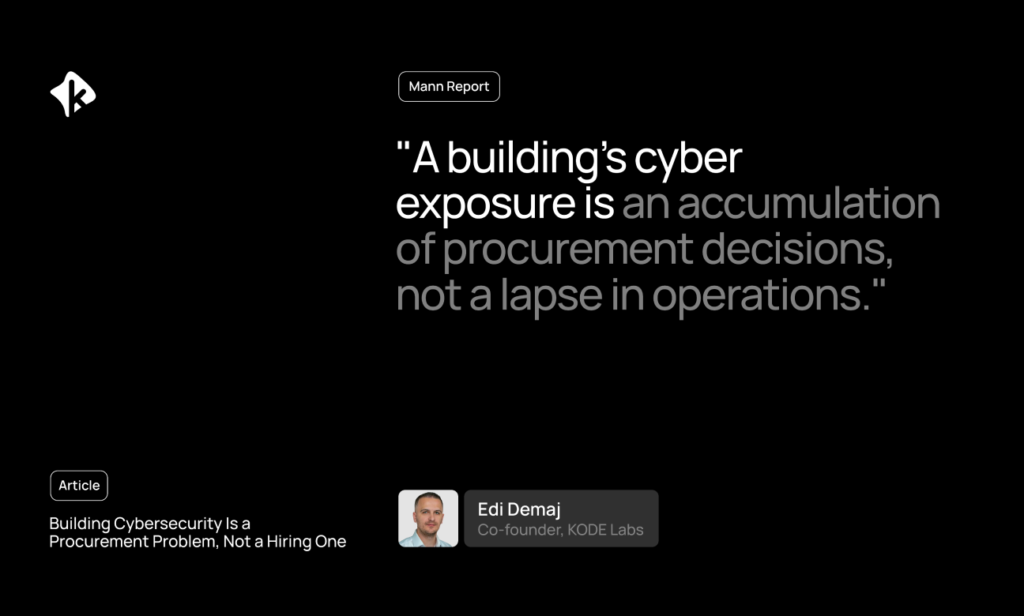 Building Cybersecurity Is a Procurement Problem, Not a Hiring One